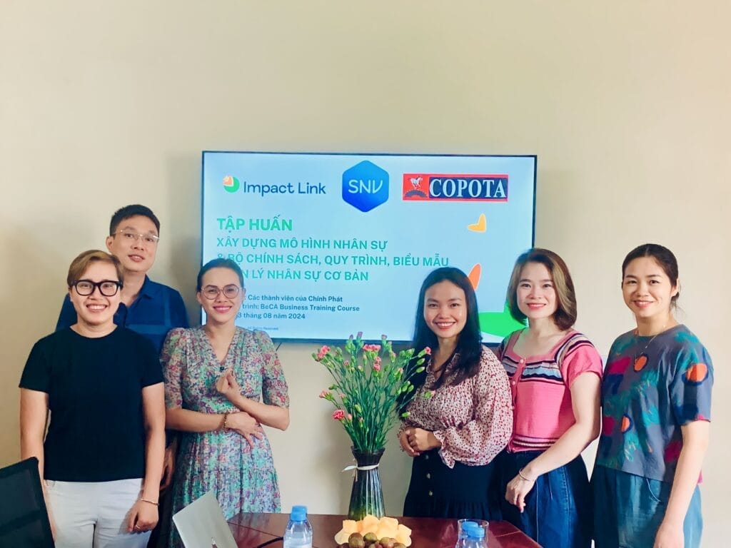 Impact Link Asia’s team training workshop with SNV representatives at Chinh Phat office (August 2024)